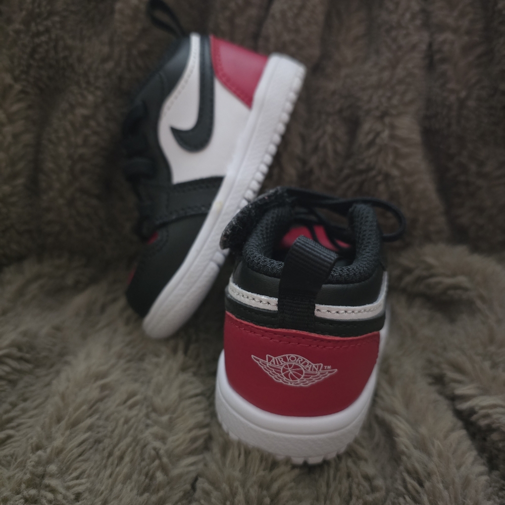 Jordan Kids Black, Red, and White Sneakers